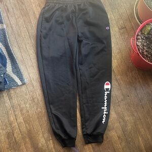 Champion Kids Black Joggers with Logo Detail